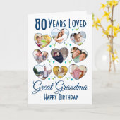 Great Grandma Birthday Photo Collage Kaart (Gele Bloem)