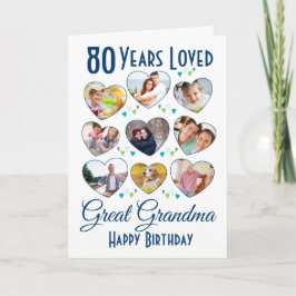 Great Grandma Birthday Photo Collage Kaart