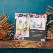 Great Grandma Chalkboard en Cherry Blossom Photo Fotoplaat (Zijkant)