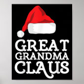 Great Grandma Claus Christmas Santa's Hat Pajama F Poster (Voorkant)