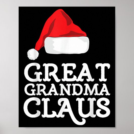 Great Grandma Claus Christmas Santa's Hat Pajama F Poster (Voorkant)