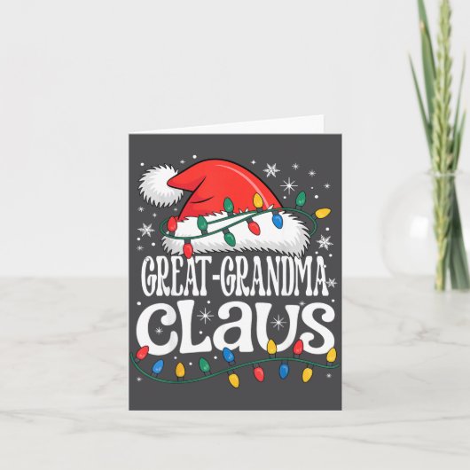 Great-grandma Claus Funny Xmas Christmas Grandma H Kaart (Voorkant)