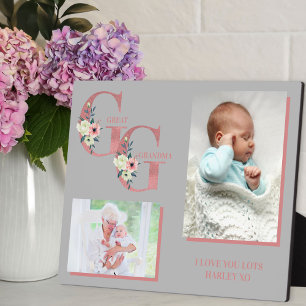 Great Grandma GG Floral Letters 2 Foto Fotoplaat