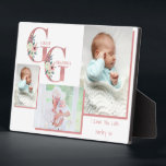 Great Grandma GG Floral Letters | 3 Foto Plaque Fotoplaat<br><div class="desc">Creëer je eigen fotoplaque met drie van je favoriete afbeeldingen - perfect voor het eerste grootmoeders grootkind. Het fotomalplaatje is opstelling voor u om uw foto's toe te voegen, die in landschap en portretformaat en met een compensatiegrens worden getoond. GG-initialen zijn in blokletters met roze glitter shimmer en bouquets van...</div>