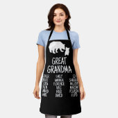 Great Grandma Gift With Grandkid Names Rustic Bear Schort (Gedragen)