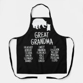 Great Grandma Gift With Grandkid Names Rustic Bear Schort (Voorkant)