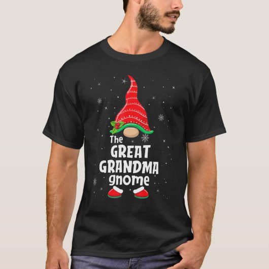 Great grandma Gnome Matching Family Group Christma T-shirt (Voorkant)