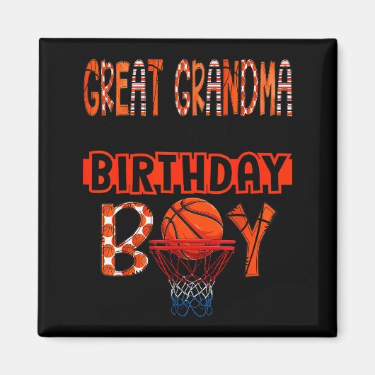Great Grandma Of The Birthday Boy Basketball Party Magneet (Voorkant)