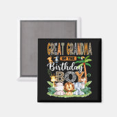 Great Grandma Of The Birthday Boy Jungle Safari An Magneet (Voorkant / Achterkant)