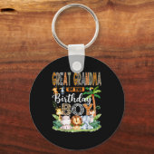 Great Grandma Of The Birthday Boy Jungle Safari An Sleutelhanger (Voorkant)