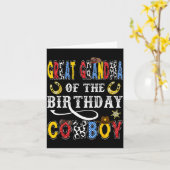 Great Grandma Of The Birthday Cowboy Western Rodeo Kaart (Gele Bloem)