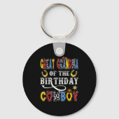 Great Grandma Of The Birthday Cowboy Western Rodeo Sleutelhanger (Voorkant)
