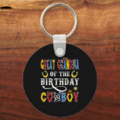 Great Grandma Of The Birthday Cowboy Western Rodeo Sleutelhanger (Voorkant)