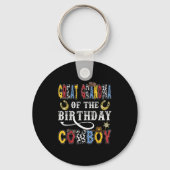 Great Grandma Of The Birthday Cowboy Western Rodeo Sleutelhanger (Voorkant)