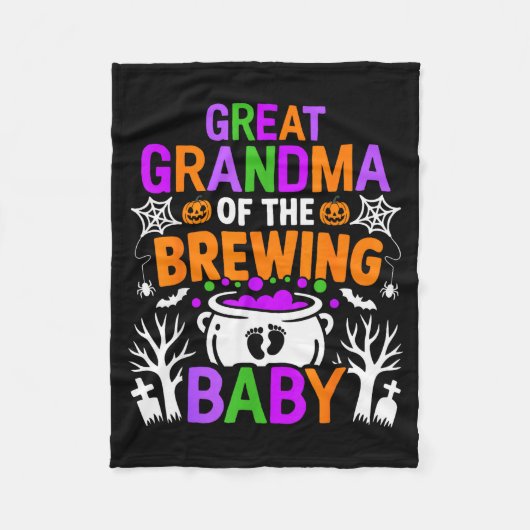 Great Grandma Of The Brewing Baby Halloween Costum Fleece Deken (Voorkant)
