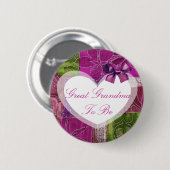 Great Grandma Paars Quilt Baby shower Button (Voorkant /achterkant)