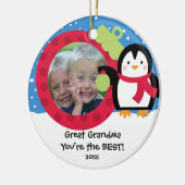 Great Grandma Photo Penguin-kerstversiering Keramisch Ornament (Links)