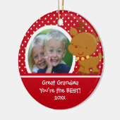 Great Grandma Photo Reindeer Kerstversier Keramisch Ornament (Links)