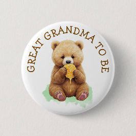 Great Grandma to Be | Bear Boy's Baby Shower Ronde Button 5,7 Cm