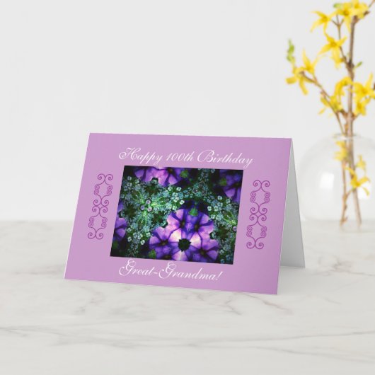 Great-grandma's 100th kaart (Gele Bloem)