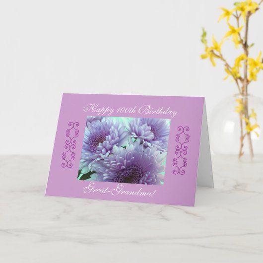 Great-grandma's 100th kaart (Gele Bloem)