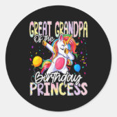 Great Grandpa Of The Birthday Princess Dabbing Uni Ronde Sticker (Voorkant)