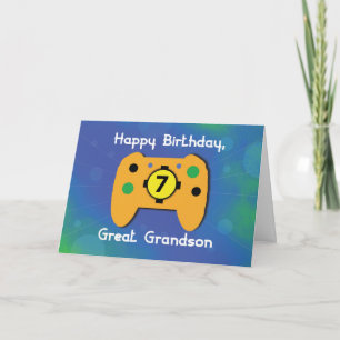 Great Grandson 7 Year Old Birthday Game Controller Kaart