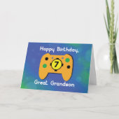Great Grandson 7 Year Old Birthday Game Controller Kaart (Voorkant)