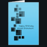 Great Grandson Abstract Design Blue Birthday Kaart<br><div class="desc">Een eenvoudige kaart die geschikt is voor de verjaardag van je grootzoon. Zwart en grijs vierkantjes over een platte blauwe achtergrond. Een simpele,  maar zeer elegante kaart om een gelukkige verjaardag toe te wensen aan je overgrootzoon.</div>
