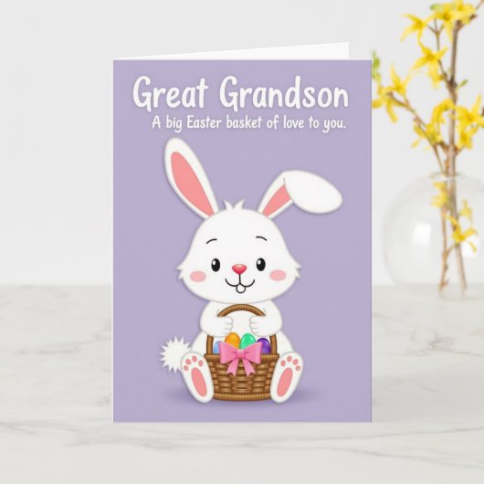 Great Grandson Easter Card Kaart (Gele Bloem)