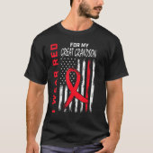 Great Grandson Heart Disease Awareness Flag Matchi T-shirt (Voorkant)
