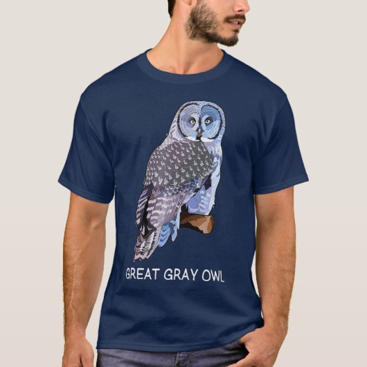 Great Gray Owl Bird Lover T-shirt (Voorkant)