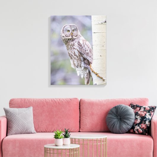 Great Grey Aspen Tree Branch Canvas Afdruk (Insitu (Woonkamer))