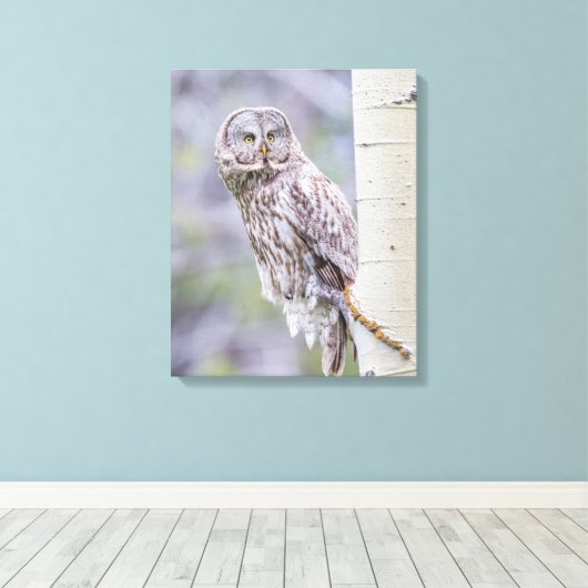 Great Grey Aspen Tree Branch Canvas Afdruk (Insitu (Houten vloer))