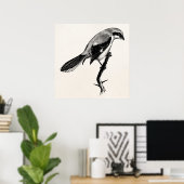  Great Grey Shrike Bird Illustration Poster (Thuiskantoor)