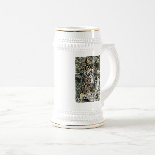 Great Horn Owl Stein Bierpul (Voorkant rechts)