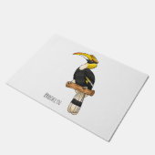 Great hornbill bird cartoon illustration deurmat (Schuin)