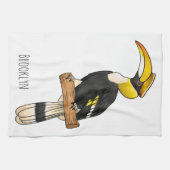 Great hornbill bird cartoon illustration theedoek (Horizontaal)