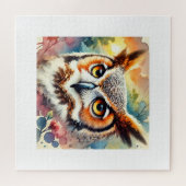 Great Horned Owl 200724AREF106 - Watercolor Legpuzzel (Horizontaal)