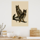 Great Horned Owl door John James Audubon Poster (Keuken)