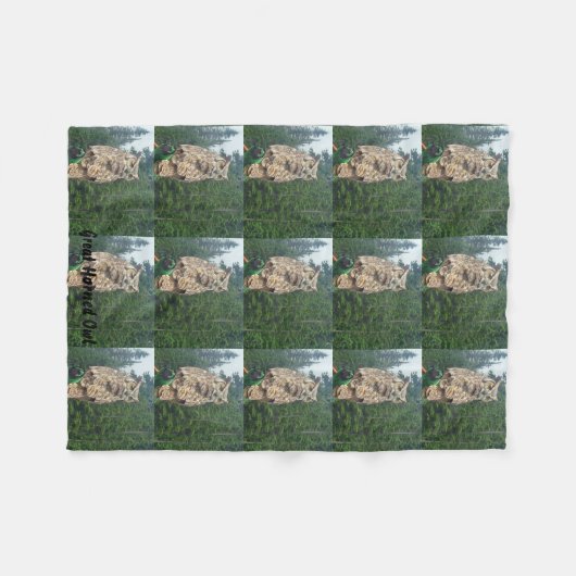 Great Horned Owl Fleece Blanket (Voorkant (Horizontaal))
