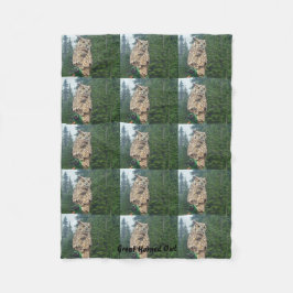 Great Horned Owl Fleece Blanket