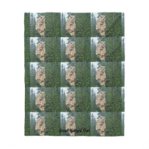 Great Horned Owl Fleece Blanket
