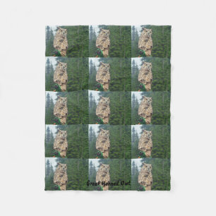 Great Horned Owl Fleece Blanket Deken