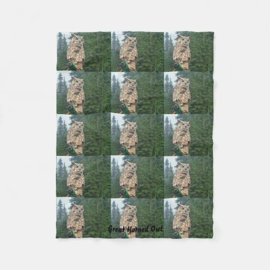 Great Horned Owl Fleece Blanket Deken (Voorkant)
