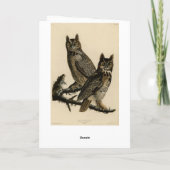 Great Horned Owl from Audubon's Birds of America Kaart (Achterkant)