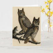 Great Horned Owl from Audubon's Birds of America Kaart (Gele Bloem)