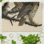 Great Horned Owl from Audubon's Birds of America Theedoek (Gevouwen)