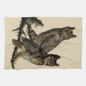 Great Horned Owl from Audubon's Birds of America Theedoek (Horizontaal)