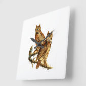 Great Horned Owl - Hoot Owl Vierkante Klok (Hoek)